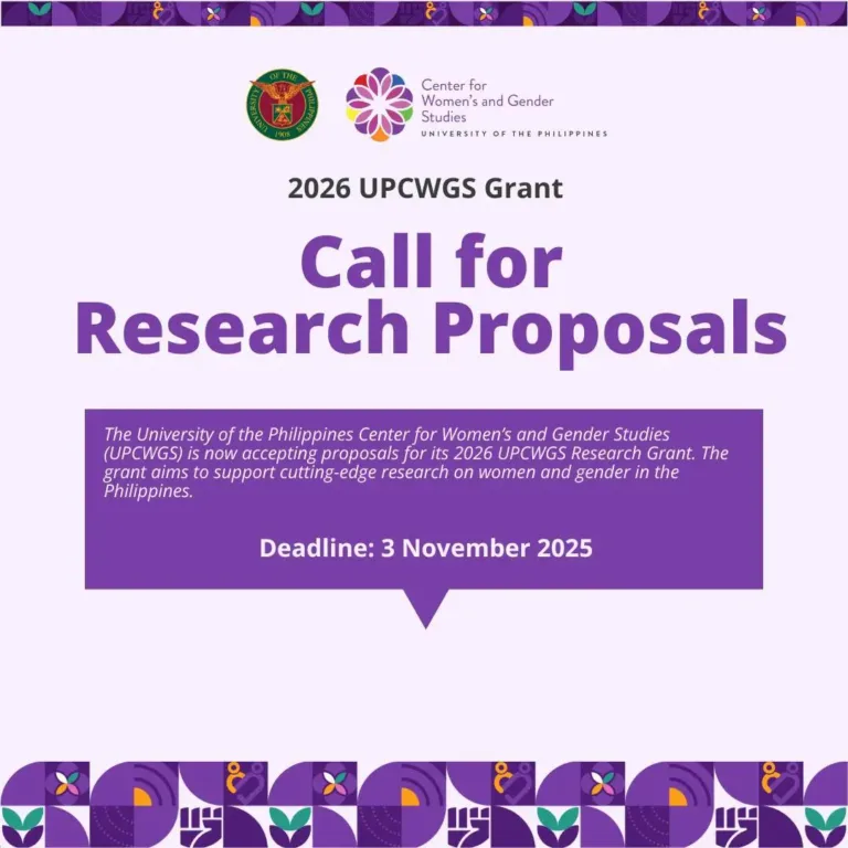 2026 UPCWGS Research Grant: Call for Research Proposals