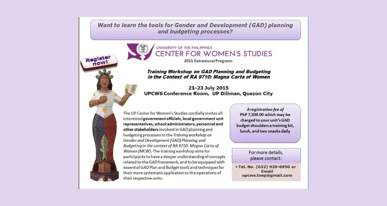 UP CWS Conducts Training on GAD Planning and Budgeting