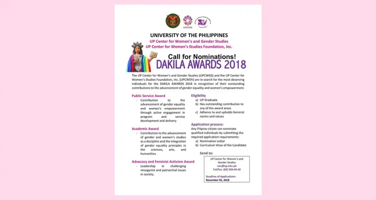 Call for Nominations: Dakila Awards 2018
