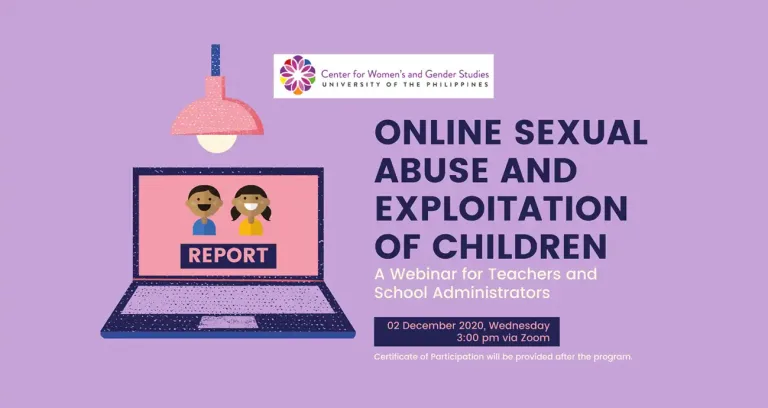 Call for Participants: Webinar on Online Sexual Abuse and Exploitation of Children for Teachers and School Administrators
