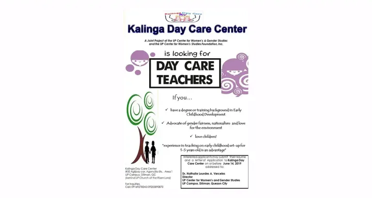 Kalinga Day Care Center: Job Opening
