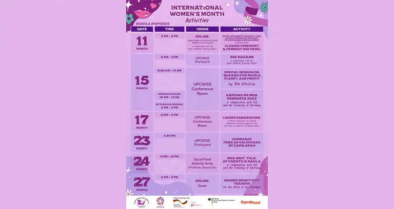 UPCWGS International Women’s Month Activities