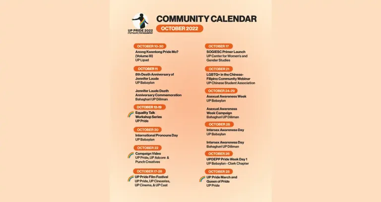 UP Pride 2022: Community Calendar